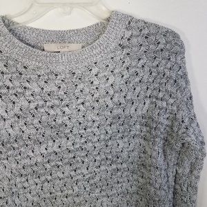 Loft Gray EUC Pointelle Sweater Size S